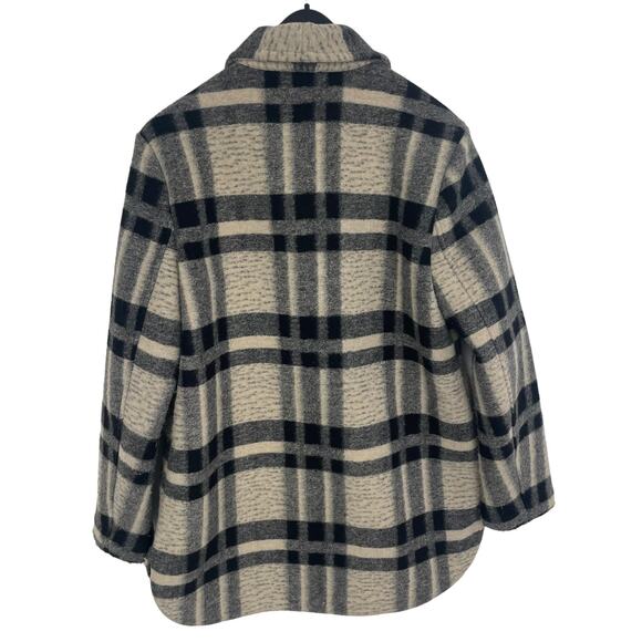 Sundays NYC Plaid Button Front Owen Coat Small - Picture 7 of 7